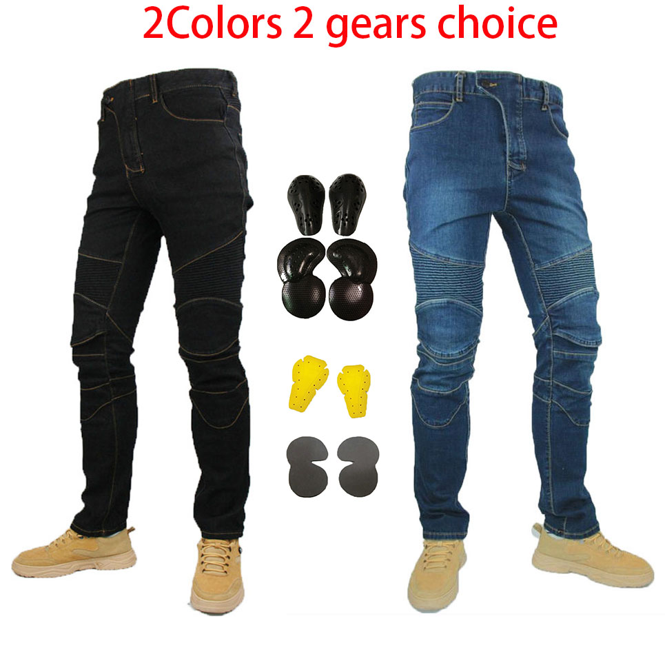 Motorcycle Gear Brands - 真新しい4シーズンオートバイレジャーモトクロスパンツ屋外乗馬ジーンズとあいまいな保護具膝ギアヒップパッド