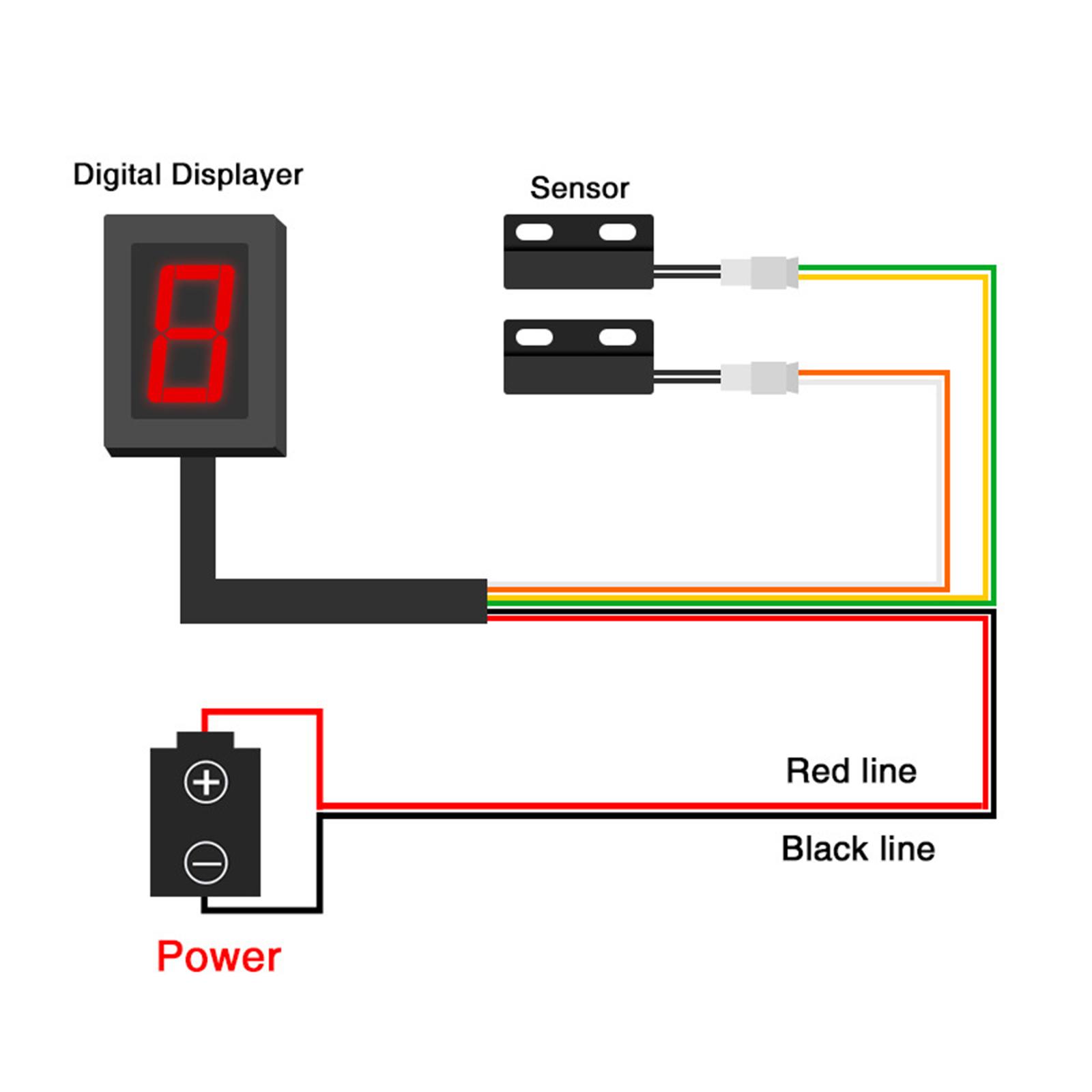 Motorcycle Gear Indicator Install - バイクギアインジケーター 簡単に取り付けられるデジタル LED ディスプレイ 信頼性の高いプラスチック製アクセサリー ATV