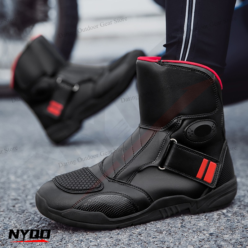 オートバイブーツライディングシューズ男性女性耐候性防水レーシ - Motorcycle Gear Plus Size Women のレビューと価格