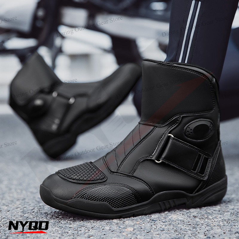 オートバイブーツライディングシューズ男性女性耐候性防水レーシ - Motorcycle Gear Plus Size Women のレビューと価格
