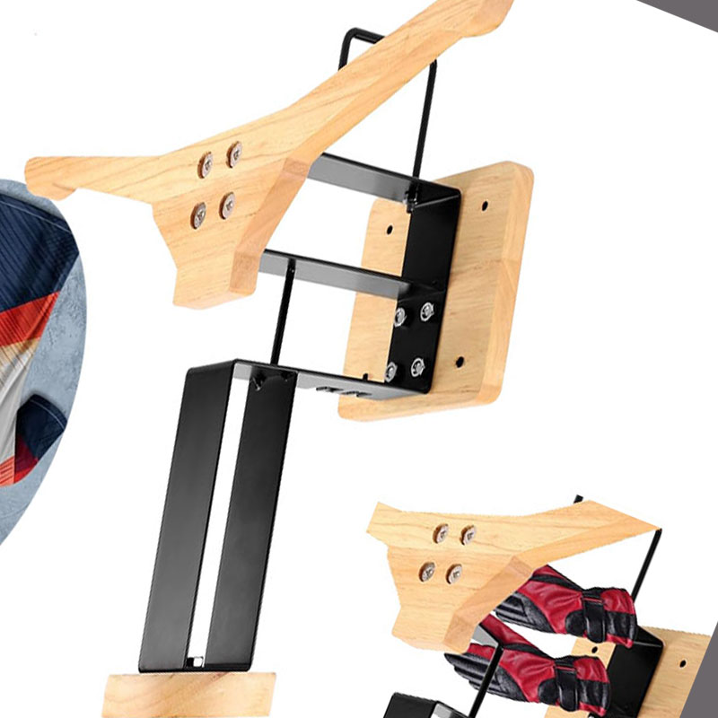 木製オートバイヘルメットホルダー壁掛けフックディスプレイラッ - Motorcycle Gear Holder のレビューと価格