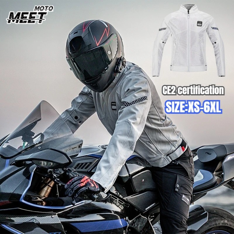 オートバイジャケット夏ソフトメッシュプロテクターギア通気性ラ - Motorcycle Gear Outfit のレビューと価格