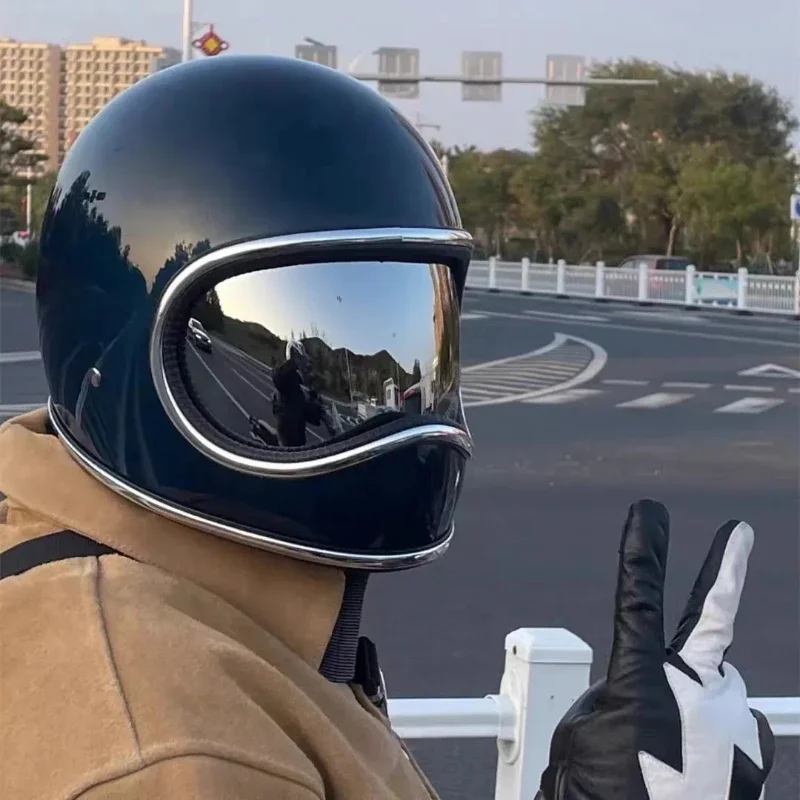 ヴィンテージオートバイヘルメット日本ハイテクグラスファイバー - Motorcycle Gear Japan のレビューと価格