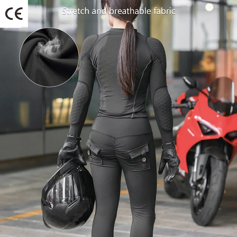 女性用メッシュバイクジャケット、パッド入りソフトアーマーシャ - Motorcycle Gear Outfit のレビューと価格