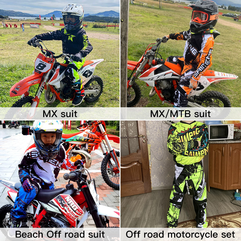 子供用エンデューロスーツ キッズモトクロススーツ 男の子と女 - Motorcycle Gear Outfit のレビューと価格